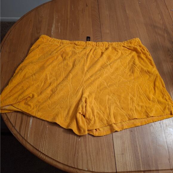 Savage x Fenty by Rihanna Plush Terry Cloth Lounge Shorts - Mustard Yellow 3XL - Picture 3 of 6